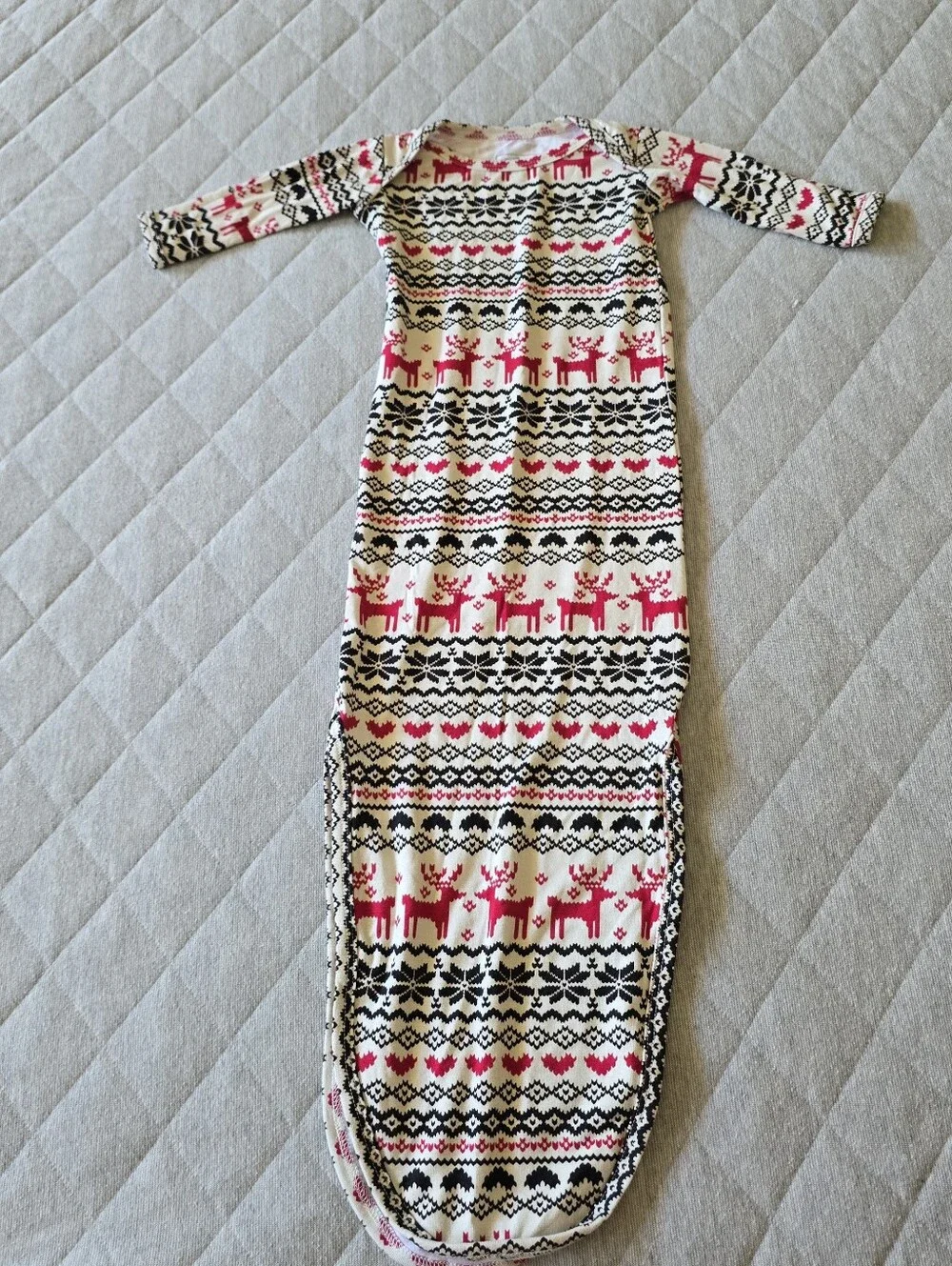 Milkmaid Goods Knotted Sleep Gown‎ Size 0-3 months Winter Reindeer